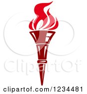 Clipart Of A Flaming Red Torch 20 Royalty Free Vector Illustration