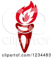 Clipart Of A Flaming Red Torch 23 Royalty Free Vector Illustration