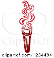 Clipart Of A Flaming Red Torch 24 Royalty Free Vector Illustration