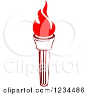 Clipart Of A Flaming Red Torch 36 Royalty Free Vector Illustration