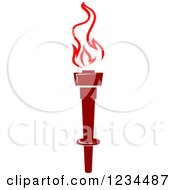 Clipart Of A Flaming Red Torch 37 Royalty Free Vector Illustration