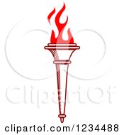 Clipart Of A Flaming Red Torch 38 Royalty Free Vector Illustration