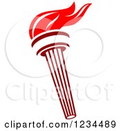 Clipart Of A Flaming Red Torch 39 Royalty Free Vector Illustration