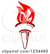 Clipart Of A Flaming Red Torch 40 Royalty Free Vector Illustration