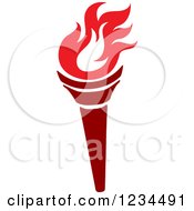 Clipart Of A Flaming Red Torch 25 Royalty Free Vector Illustration