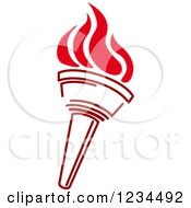 Clipart Of A Flaming Red Torch 34 Royalty Free Vector Illustration