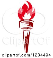 Clipart Of A Flaming Red Torch 27 Royalty Free Vector Illustration