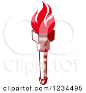Clipart Of A Flaming Red Torch 28 Royalty Free Vector Illustration