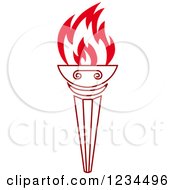 Clipart Of A Flaming Red Torch 29 Royalty Free Vector Illustration