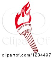 Clipart Of A Flaming Red Torch 30 Royalty Free Vector Illustration