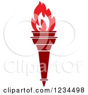 Clipart Of A Flaming Red Torch 31 Royalty Free Vector Illustration