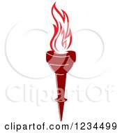 Clipart Of A Flaming Red Torch 32 Royalty Free Vector Illustration