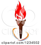 Clipart Of A Flaming Torch And Rings 2 Royalty Free Vector Illustration