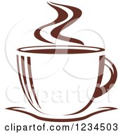 Poster, Art Print Of Brown Cafe Coffee Cup With Steam 23