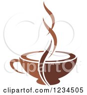 Poster, Art Print Of Brown Cafe Coffee Cup With Steam 4