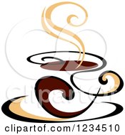 Poster, Art Print Of Brown Cafe Coffee Cup With Steam 46