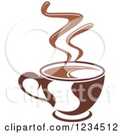 Poster, Art Print Of Brown Cafe Coffee Cup With Steam 6