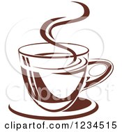 Poster, Art Print Of Brown Cafe Coffee Cup With Steam 9