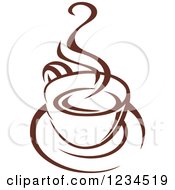 Poster, Art Print Of Brown Cafe Coffee Cup With Steam 13