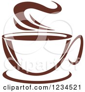 Poster, Art Print Of Brown Cafe Coffee Cup With Steam 15