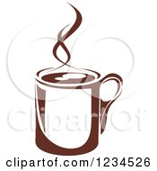 Poster, Art Print Of Brown Cafe Coffee Cup With Steam 25