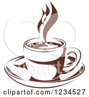Poster, Art Print Of Brown Cafe Coffee Cup With Steam 26