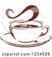 Poster, Art Print Of Brown Cafe Coffee Cup With Steam 27