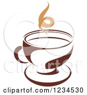 Poster, Art Print Of Brown Cafe Coffee Cup With Steam 29
