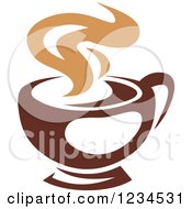 Poster, Art Print Of Brown Cafe Coffee Cup With Steam 30