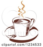 Poster, Art Print Of Brown Cafe Coffee Cup With Steam 32
