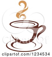 Poster, Art Print Of Brown Cafe Coffee Cup With Steam 33
