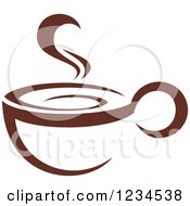 Poster, Art Print Of Brown Cafe Coffee Cup With Steam 37