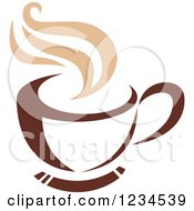 Poster, Art Print Of Brown Cafe Coffee Cup With Steam 38