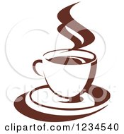 Poster, Art Print Of Brown Cafe Coffee Cup With Steam 39
