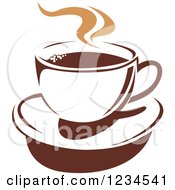 Poster, Art Print Of Brown Cafe Coffee Cup With Steam 40