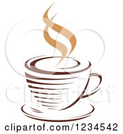 Poster, Art Print Of Brown Cafe Coffee Cup With Steam 41
