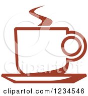 Poster, Art Print Of Brown Cafe Coffee Cup With Steam 45