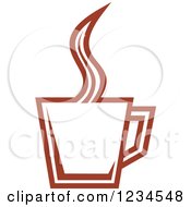 Poster, Art Print Of Brown Cafe Coffee Cup With Steam 43