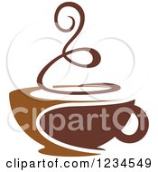 Poster, Art Print Of Brown Cafe Coffee Cup With Steam 2