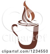 Poster, Art Print Of Brown Cafe Coffee Cup With Steam