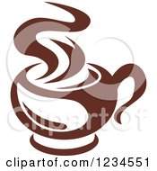 Poster, Art Print Of Brown Cafe Coffee Cup With Steam 20