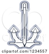 Clipart Of A Blue Nautical Anchor 4 Royalty Free Vector Illustration