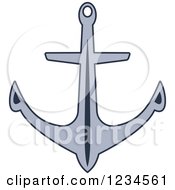 Clipart Of A Blue Nautical Anchor 5 Royalty Free Vector Illustration