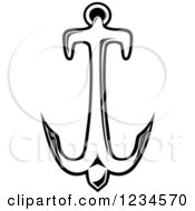 Clipart Of A Black And White Nautical Anchor 12 Royalty Free Vector Illustration