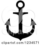 Clipart Of A Black And White Nautical Anchor 8 Royalty Free Vector Illustration