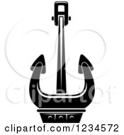 Clipart Of A Black And White Nautical Anchor 9 Royalty Free Vector Illustration