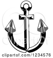 Clipart Of A Black And White Nautical Anchor 17 Royalty Free Vector Illustration