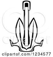 Clipart Of A Black And White Nautical Anchor 15 Royalty Free Vector Illustration