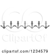 Clipart Of A Black And White Nautical Anchor Border Royalty Free Vector Illustration
