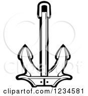 Poster, Art Print Of Black And White Nautical Anchor 13